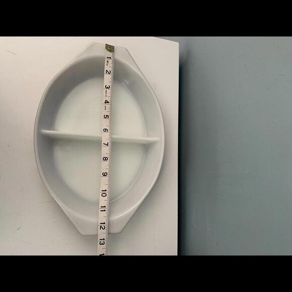 PYREX Early Americana Divided Casserole Brown Gold Cat Eagle 1 1/2 quart Vintage - Picture 8 of 11